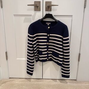 J.Crew Emilie sweater lady jacket in stripe.